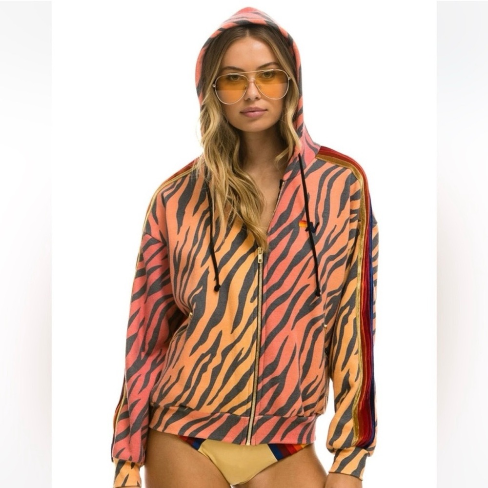 Aviator Nation TIGER RELAXED ZIP
HOODIE WITH POCKETS